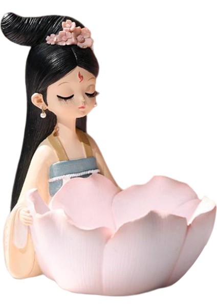 Çince Yaratıcı Kız Heykelcik Reçine Şeker Mücevher Depolama S Flowerpot (Yurt Dışından)