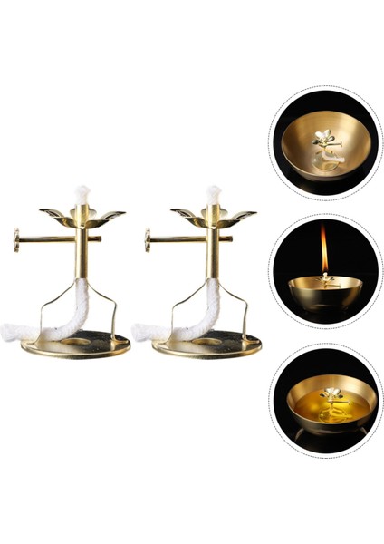 Tereyağı Lambası Fiter Fitil Lamba Stand Budist Sunak Malzemeleri Festival Için 5.5X4CM (Yurt Dışından)