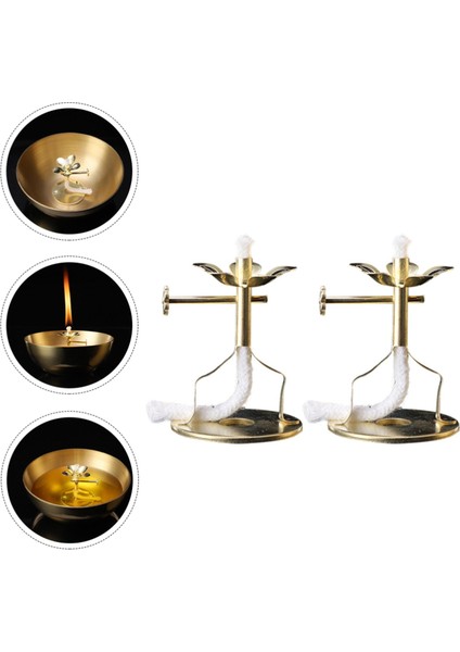 Tereyağı Lambası Fiter Fitil Lamba Stand Budist Sunak Malzemeleri Festival Için 5.5X4CM (Yurt Dışından)