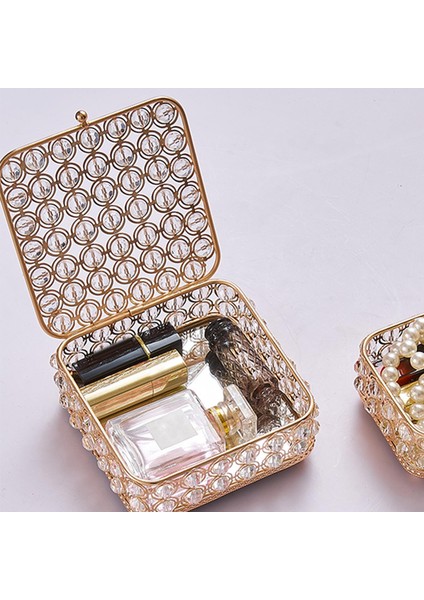 Kare Kristal Takı Kutusu Depolama Organizatör Tutucu Kolye Cikese Box 12X12X5CM (Yurt Dışından)