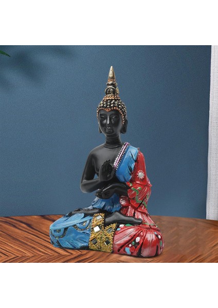 Reçine Buda Heykeli Küçük 7 "tayland Heykeli ve Dekorasyon Kırmızı Mavi (Yurt Dışından)