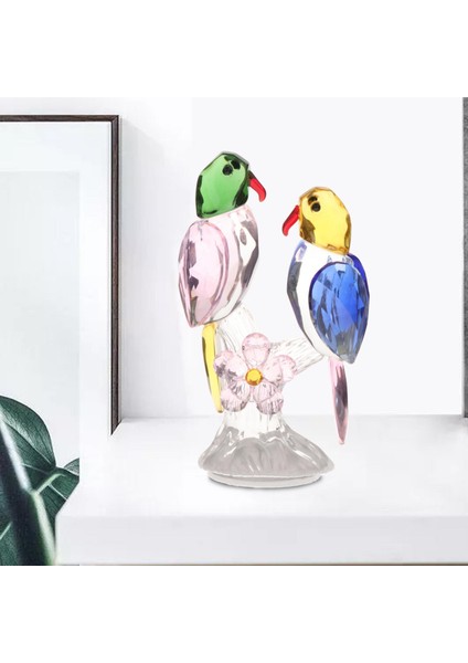 Kristal Parrot Heykel Kuşu Heykelcik Masa Merkezinde Dekor Pembe (Yurt Dışından)