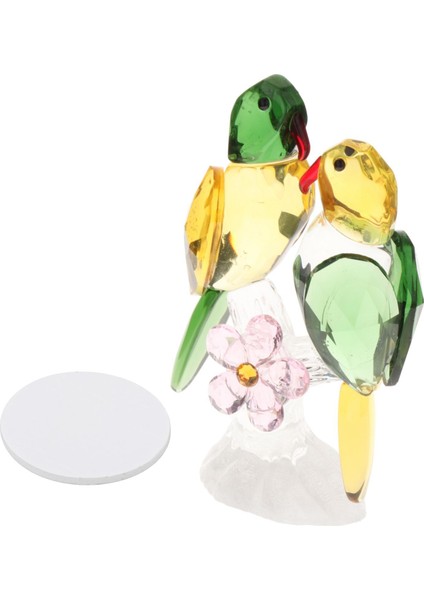 Kristal Parrot Heykeli Kuş Figürine Zanaat Masa Dekoru Ev Taşıma Hediyesi Yeşil (Yurt Dışından)