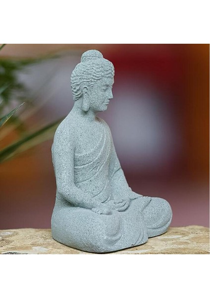 Reçine Balık Tankı Buda Oturma Heykeli Ev Dekoru, 9X6X11.3CM Benzersiz Manzara A (Yurt Dışından)