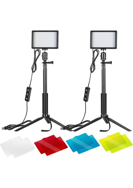 2pcs Dimmable 5600K USB LED Video Işığı Fotoğrafçılık (Yurt Dışından)