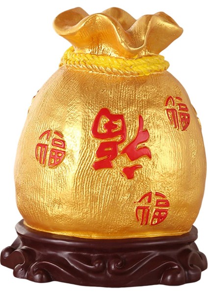 Reçine Çin Piggy Bank Money Kutusu Heykeli Yatak Odası Raf Dekoru Ters Dekaplı Fu (Yurt Dışından)