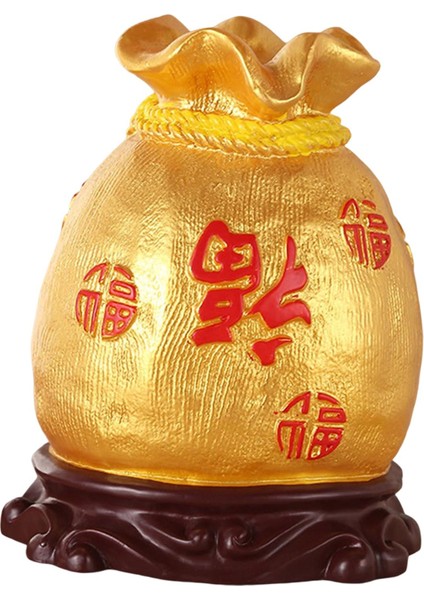 Reçine Çin Piggy Bank Money Kutusu Heykeli Yatak Odası Raf Dekoru Ters Dekaplı Fu (Yurt Dışından)