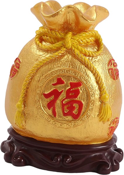 Reçine Çin Piggy Bank Para Kutusu Yatak Odası Raf Dekoru Için Heykel Heykeli Pozitif Fu (Yurt Dışından)
