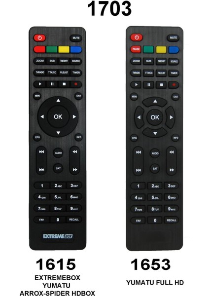 Kumanda 1615-1703 KR0999 YUM101-EXTREMEBOX,YUMATU,SKYTECH