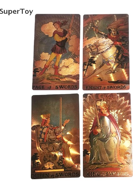 Supertoy Tarot Kartı Seti Hediye Kutusu Lüks Altın Yaprak Kartı Sıcak Damga Pvc Su Geçirmez (Yurt Dışından) fırsatları