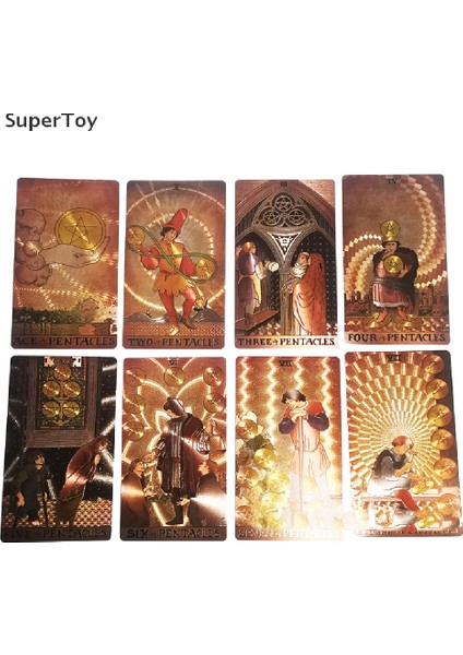 Supertoy Tarot Kartı Seti Hediye Kutusu Lüks Altın Yaprak Kartı Sıcak Damga Pvc Su Geçirmez (Yurt Dışından) indirimleri