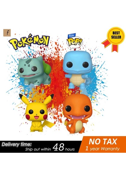 Pop Boneco Funko Pop Pokemon / Pikachu / Squirtle / Bulbasaur / Charmander (Yurt Dışından)