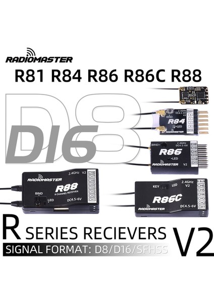 Radiomaster 4ch 6ch 8ch 16CH Alıcı Sbus Rssı R81 R84 R86 R86C R88 R161 R168 Frsky D8 D16 TX16S Se (Yurt Dışından)