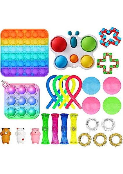 Kit Stres Oyuncakları Pop It Push Pop Baloncuk Oyuncakları Anti Stres Stres Oyuncakları Stres Topu Gökkuşağı Eua Arasında (Yurt Dışından)