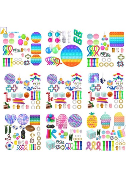 Kit Stres Oyuncakları Pop It Push Pop Baloncuk Oyuncakları Anti Stres Stres Oyuncakları Stres Topu Gökkuşağı Eua Arasında (Yurt Dışından)