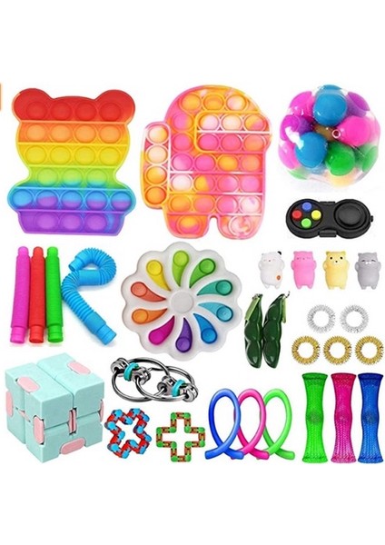 Kit Stres Oyuncakları Pop It Push Pop Baloncuk Oyuncakları Anti Stres Stres Oyuncakları Stres Topu Gökkuşağı Eua Arasında (Yurt Dışından)