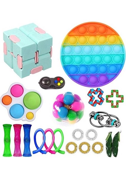 Kit Stres Oyuncakları Pop It Push Pop Baloncuk Oyuncakları Anti Stres Stres Oyuncakları Stres Topu Gökkuşağı Eua Arasında (Yurt Dışından)