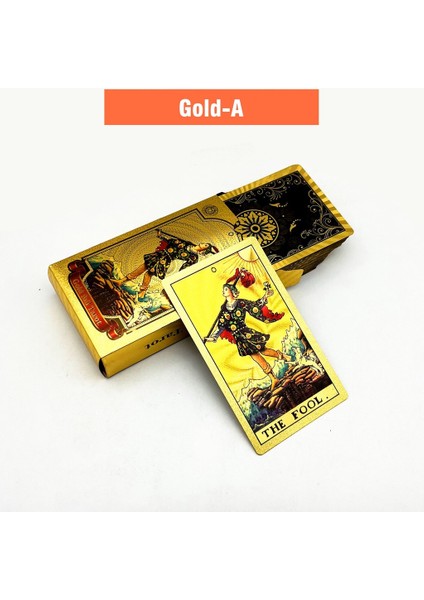 1 Güverte Tarot Kartları Plastik Rider Waite Altın Siyah Su Geçirmez Dalış Dayanıklı Oracle Kitap Kılavuzu ile L720 Oocy (Yurt Dışından)