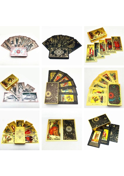 1 Güverte Tarot Kartları Plastik Rider Waite Altın Siyah Su Geçirmez Dalış Dayanıklı Oracle Kitap Kılavuzu ile L720 Oocy (Yurt Dışından) fırsatları
