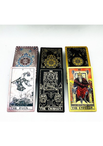 1 Güverte Tarot Kartları Plastik Rider Waite Altın Siyah Su Geçirmez Dalış Dayanıklı Oracle Kitap Kılavuzu ile L720 Oocy (Yurt Dışından) indirimleri