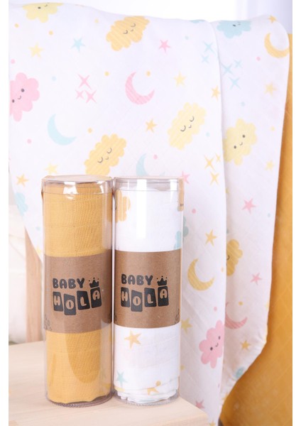 Babyhola 2'li Müslin Örtü Seti 80X80CM Kutulu Organik Hediyelik Emzirme Alt Açma Yenidoğan Puset Örtüsü fiyatları