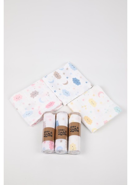 Babyhola Müslin Örtü 80X80CM Bulut Desen Organik Hediyelik Emzirme Alt Açma Yenidoğan Puset Örtüsü fırsatları