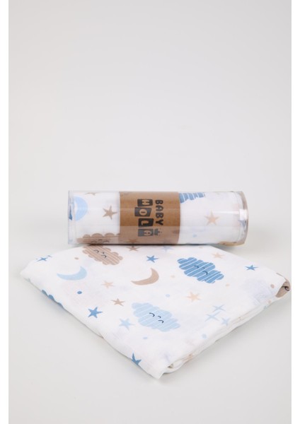 Babyhola Müslin Örtü 80X80CM Bulut Desen Organik Hediyelik Emzirme Alt Açma Yenidoğan Puset Örtüsü indirimleri