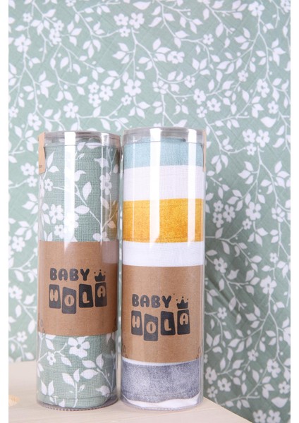 Babyhola 2'li Müslin Örtü Seti 80X80CM Desenli Kutulu Organik Hediyelik Emzirme Alt Açma Yenidoğan Puset Örtüsü fiyatları