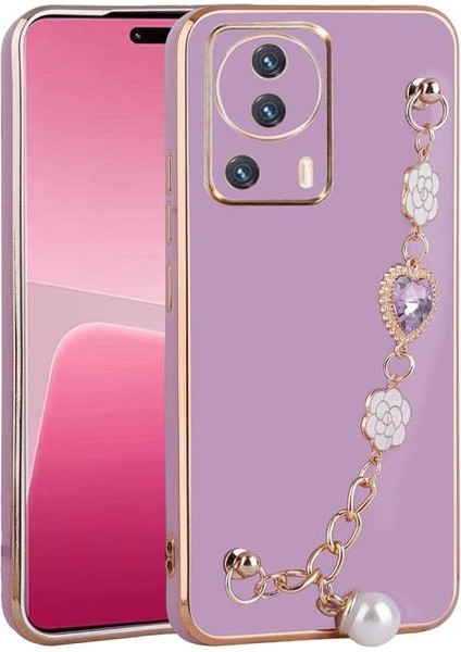 Xiaomi Mi 13 Lite ile Uyumlu Kılıf El Tutamaçlı Kamera Korumalı Kadın Telefon Kılıfı Kapak