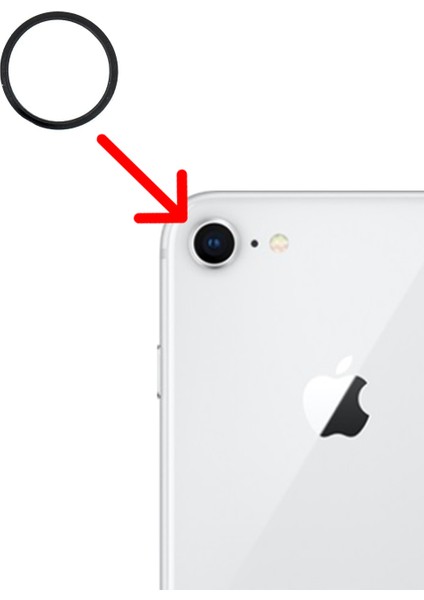 Iphone 8 Sıvı ve Toza Dayanıklı Arka Kamera Halkası