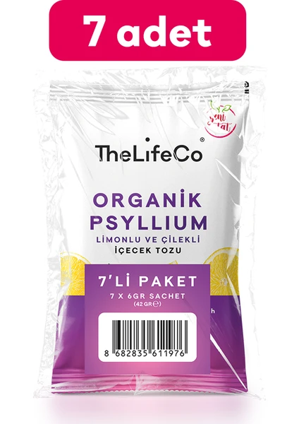 Organik Psyllium - Limonlu ve Çilekli Karnıyarık Otu İçecek Tozu 6g x 7 Adet Şase