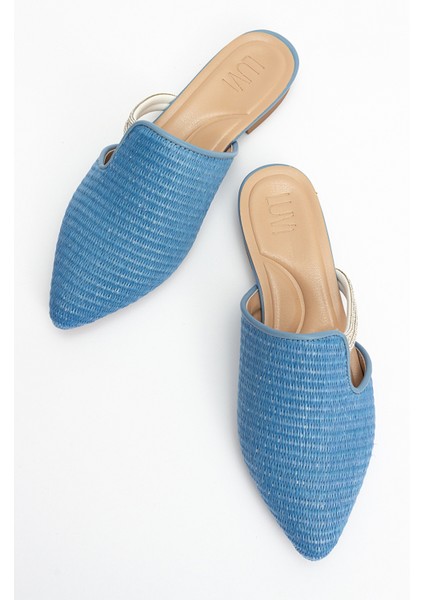 Pesa Mavi Hasır Taşlı Kadın Terlik fiyatları