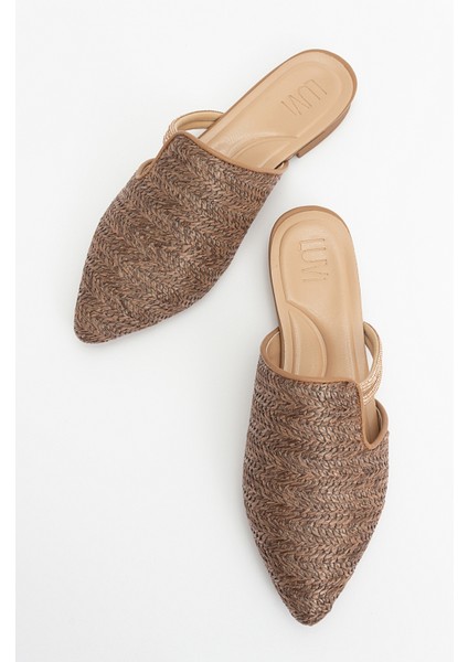 Pesa Kahve Hasır Taşlı Kadın Terlik fiyatları