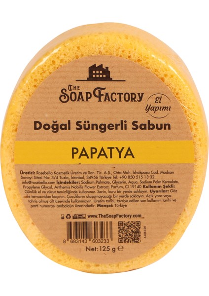 Doğal Süngerli Papatya Sabunu 125 gr - Lüks - Tüm Cilt Tipleri İçin - Ferahlatıcı ve Rahatlatıcı Duş Deneyimi - Mükemmel Cilt Bakımı - Kolay Kullanım - Mükemmel Koku