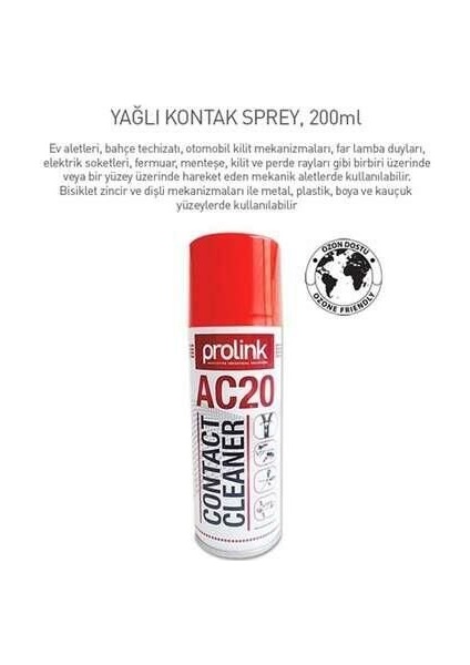 Kontak Sprey Yağlı Çeşit Prolink 200 ml AC20