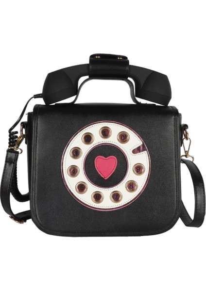 Telefon Şeklindeki Çapraz Bag Komik Alışveriş Omuz Çantası Çanta Siyahı (Yurt Dışından)