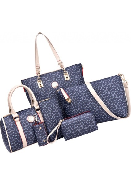 6pcs Çanta, Koyu Mavi Için Ayarlanmış Kılıf Çanta Omuz Çantaları (Yurt Dışından)