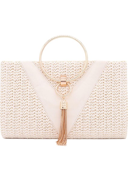 Moda Akşam Debriyaj Çantası Çantası, Çanta Tote, Kozmetik Çanta Bej 1 25.5CMX5CMX17CM (Yurt Dışından)