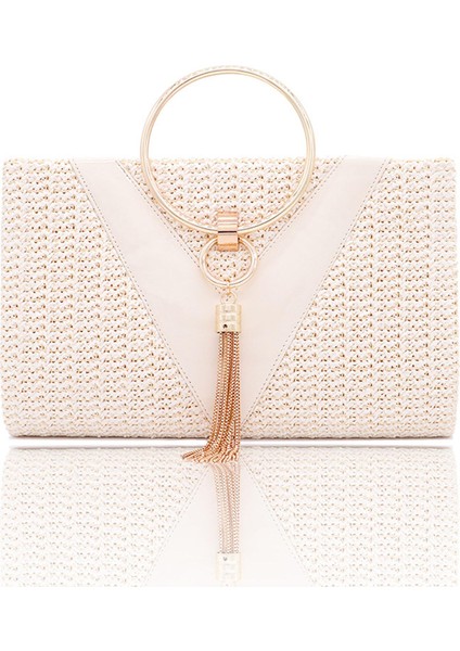 Moda Akşam Debriyaj Çantası Çantası, Çanta Tote, Kozmetik Çanta Bej 1 25.5CMX5CMX17CM (Yurt Dışından)
