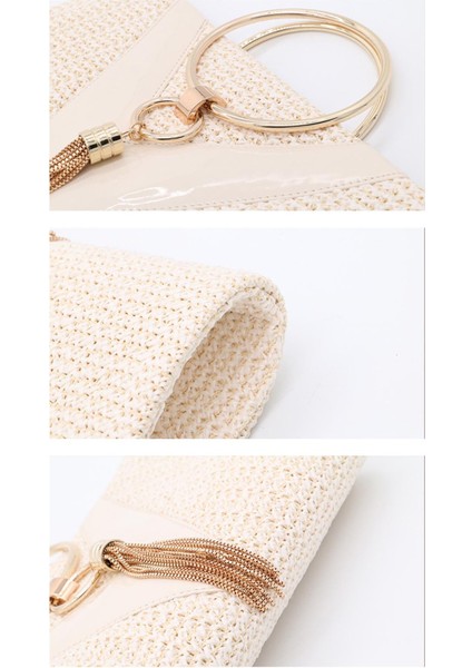 Moda Akşam Debriyaj Çantası Çantası, Çanta Tote, Kozmetik Çanta Bej 1 25.5CMX5CMX17CM (Yurt Dışından)