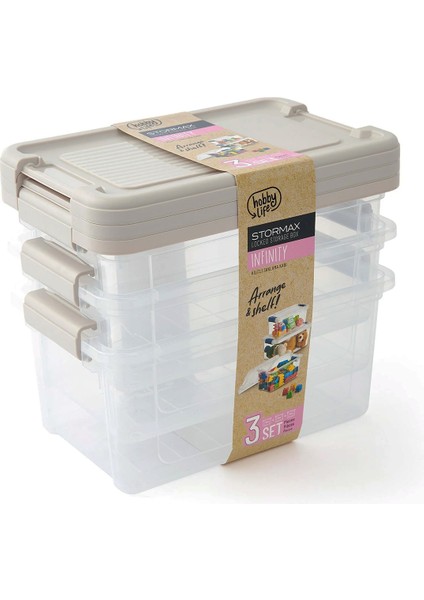 Hobby Life Stormax 3'lü Kilitli Saklama Kutusu - 5 Lt