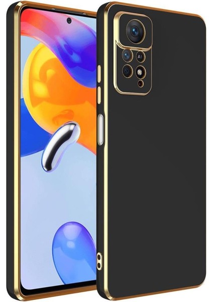 Xiaomi Redmi Note 12 Pro 4g Kılıf Kamera Korumalı Altın Kenar Tasarım Silikon