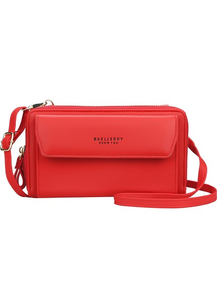 Bayanlar Uzun Çanta Çift Fermuarlı Büyük Kapasiteli Çapraz Çanta (Yurt Dışından)