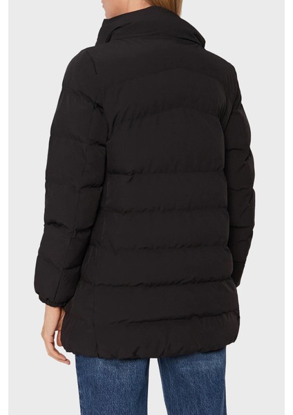 Regular Fit Rüzgar ve Isı Kaybı Korumalı Çıkarılabilir Kapüşonlu Uzun Mont Bayan Mont 6LTK09 TN5VZ 0200