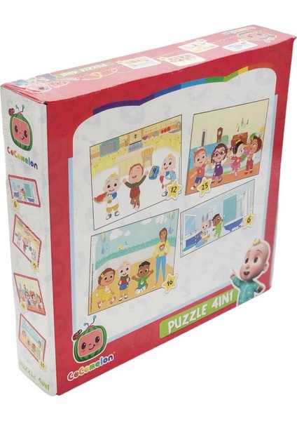 Kids Cocomelon 4 In 1 Puzzle CO7899, Çocuklar Için Eğitici Puzzle