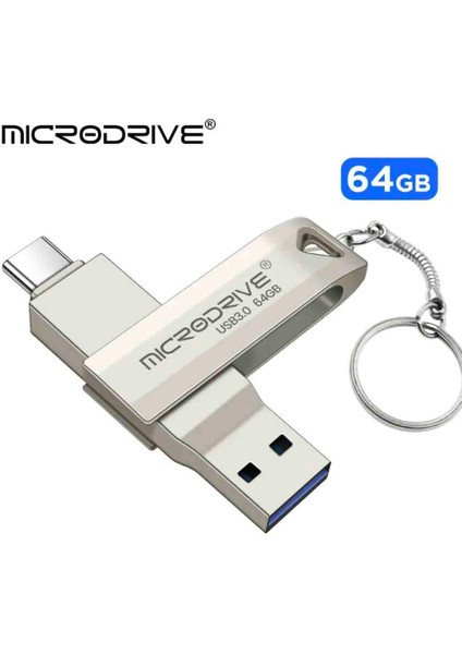 256GB.128GB.64GB.Type-C ve Usb 3.0 Hızlı Sağlam USB Flash Bellek Otg Çift Giriş Orjinal Metal