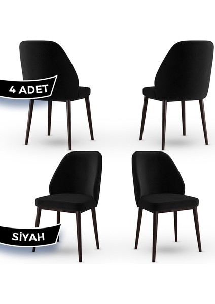 Concept Tura Serisi 4 Adet Mutfak Sandalyesi Metal Kahve Ayaklı 1. Sınıf Babyface Kumaş