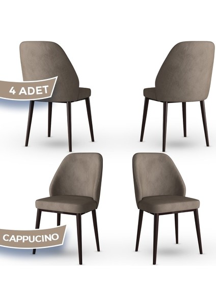 Concept Tura Serisi 4 Adet Mutfak Sandalyesi Metal Kahve Ayaklı 1. Sınıf Babyface Kumaş