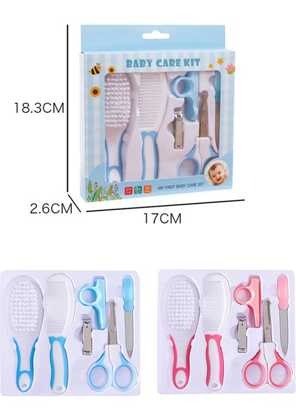 Bebek Bakım Ve Temizlik 6'Lı Set Tırnak Makası Kombinasyon Seti Bebek Emniyet Tarağı Hediye Kutusu (Yurt Dışından)