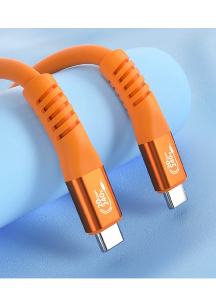 USB C Görüntü, Ses ve Data Kablosu - 1metre Sıvı Silicon , USB 3.2, 20GBPS, 240W, 4K 144Hz, 4K 120Hz, 4K 60Hz, Hdr -